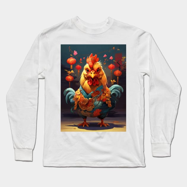 KUNG HEI FAT CHOI – THE ROOSTER Long Sleeve T-Shirt by likbatonboot